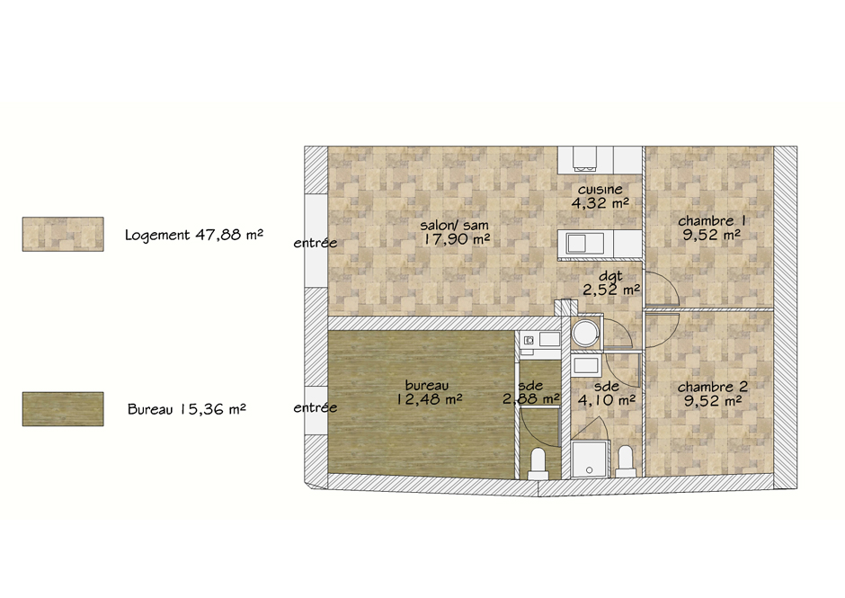 Transformation d'un chai en logement locatif/bureau  Cadillac en Fronsadais 