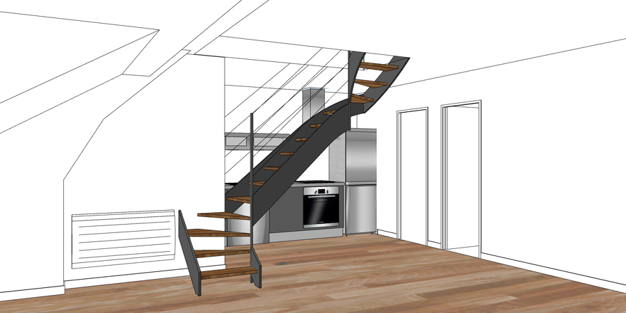 Projet d'escalier dans un appartement à Talence